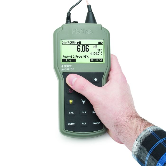 Professional Waterproof Portable pH/ORP/ISE Meter - HI98191