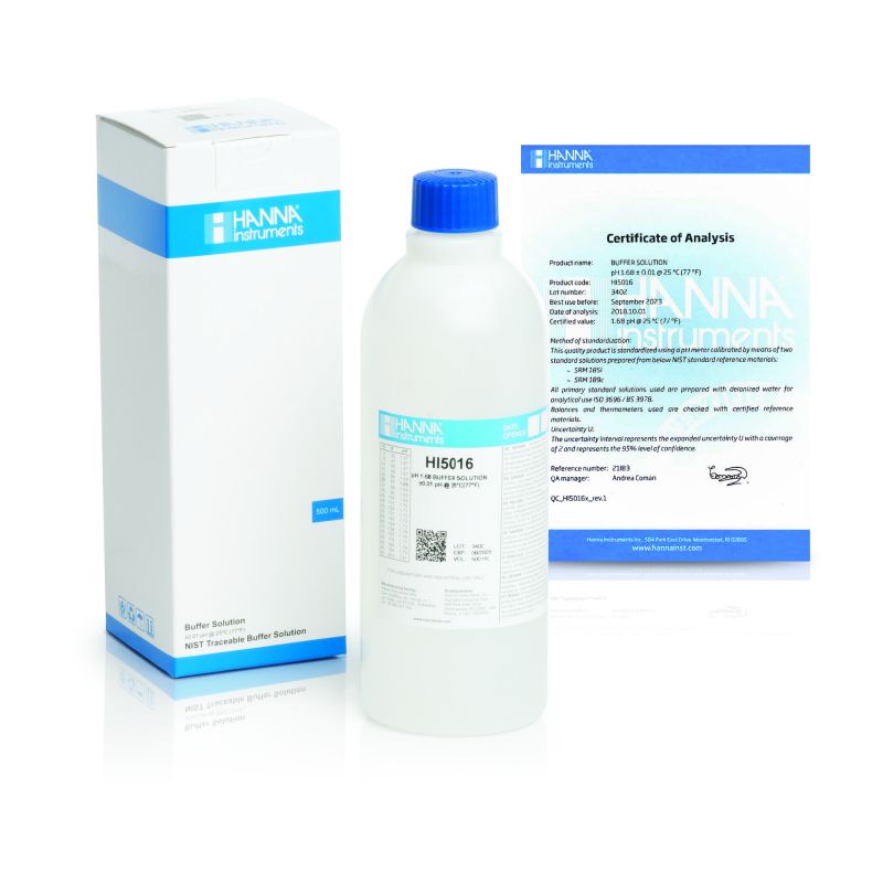pH 1.68 Technical Calibration Buffer (500 mL) - HI5016