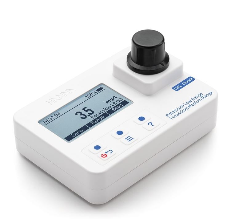 Potassium Low and Medium-Range Portable Photometer with CAL Check